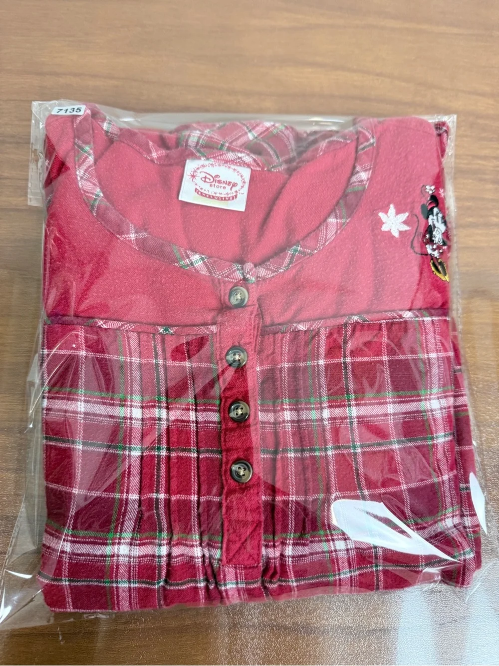 Vintage Disney Store Exclusive Red Plaid Flannel Minnie Mouse Nightgown M - Picture 9 of 9